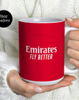 Mug with the Arsenal 2026-27 Home football shirt design by RIPA Football