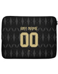Laptop sleeve with the Aston Villa 2026-27 Away football shirt design by RIPA Football