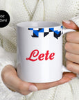 Mug with the Atalanta 2026-27 Away football shirt design by RIPA Football