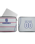 Laptop sleeve with the Atlético Madrid 2026-27 Third football shirt design by RIPA Football