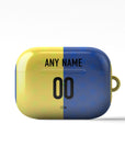 AirPods case with the Boca Juniors 2026 Prematch football shirt design by RIPA Football