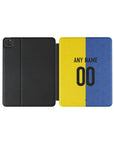 iPad case with the Boca Juniors 2026 Prematch football shirt design by RIPA Football