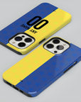 Phone case with the Boca Juniors 2026 Prematch football shirt design by RIPA Football