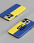 Phone case with the Boca Juniors 2026 Prematch football shirt design by RIPA Football