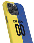 Phone case with the Boca Juniors 2026 Prematch football shirt design by RIPA Football