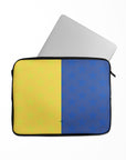 Laptop sleeve with the Boca Juniors 2026 Prematch football shirt design by RIPA Football