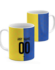 Mug with the Boca Juniors 2026 Prematch football shirt design by RIPA Football