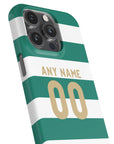 Phone case with the Celtic 2026-27 Home football shirt design by RIPA Football