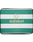 Laptop sleeve with the Celtic 2026-27 Home football shirt design by RIPA Football