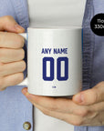 Mug with the Cruz Azul 2026-27 Away football shirt design by RIPA Football