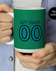 Mug with the Celta Vigo 2026-27 Goalkeeper football shirt design by RIPA Football