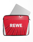 Laptop sleeve with the FC Köln 2024-25 Away football shirt design by RIPA Football