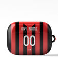 AirPods case with the AC Milan 2009-10 Home football shirt design by RIPA Football