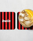 Coaster with the AC Milan 2009-10 Home football shirt design by RIPA Football