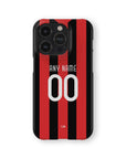 Phone case with the AC Milan 2009-10 Home football shirt design by RIPA Football
