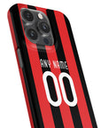 Phone case with the AC Milan 2009-10 Home football shirt design by RIPA Football