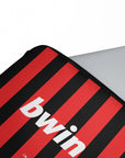 Laptop sleeve with the AC Milan 2009-10 Home football shirt design by RIPA Football