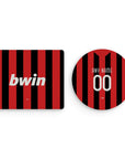 Mouse pad with the AC Milan 2009-10 Home football shirt design by RIPA Football