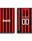 Print with the AC Milan 2009-10 Home football shirt design by RIPA Football