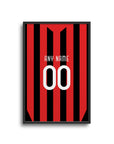 Print with the AC Milan 2009-10 Home football shirt design by RIPA Football