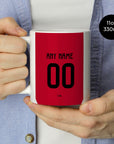Mug with the Ajax 2024-25 Home football shirt design by RIPA Football