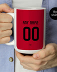 Mug with the Ajax 2024-25 Home football shirt design by RIPA Football