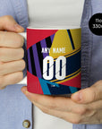 Mug with the Arsenal 2014 Commemorative football shirt design by RIPA Football