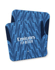 Coaster with the Arsenal 2025-26 Away football shirt design by RIPA Football