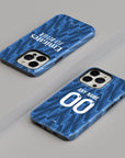 Phone case with the Arsenal 2025-26 Away football shirt design by RIPA Football