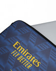 Laptop sleeve with the Arsenal 2026-27 Away football shirt design by RIPA Football