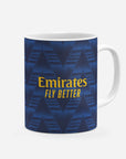 Mug with the Arsenal 2026-27 Away football shirt design by RIPA Football