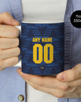 Mug with the Arsenal 2026-27 Away football shirt design by RIPA Football