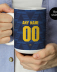 Mug with the Arsenal 2026-27 Away football shirt design by RIPA Football