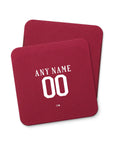 Coaster with the Roma 2016-17 Home football shirt design by RIPA Football