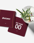 Coaster with the Aston Villa 2025-26 Home football shirt design by RIPA Football