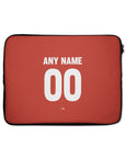 Laptop sleeve with the Bayer 04 Leverkusen 2024-25 Home football shirt design by RIPA Football
