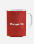 Mug with the Bayer 04 Leverkusen 2024-25 Home football shirt design by RIPA Football