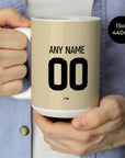 Mug with the Barcelona 2025-26 Away football shirt design by RIPA Football