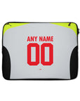 Laptop sleeve with the Borussia Dortmund 2025-26 Away football shirt design by RIPA Football