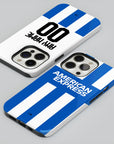 Phone case with the Brighton 2025-26 Home football shirt design by RIPA Football
