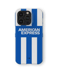 Phone case with the Brighton 2025-26 Home football shirt design by RIPA Football