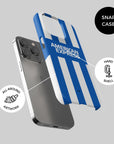 Phone case with the Brighton 2025-26 Home football shirt design by RIPA Football
