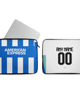 Laptop sleeve with the Brighton 2025-26 Home football shirt design by RIPA Football