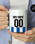 Mug with the Brighton 2025-26 Home football shirt design by RIPA Football