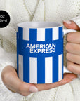 Mug with the Brighton 2025-26 Home football shirt design by RIPA Football