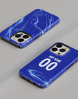 Phone case with the Chelsea 2024-25 Home football shirt design by RIPA Football