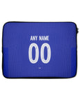 Laptop sleeve with the Chelsea 2024-25 Home football shirt design by RIPA Football