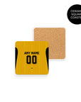 Coaster with the Dynamo Dresden 2026-27 Home football shirt design by RIPA Football