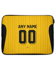 Laptop sleeve with the Dynamo Dresden 2026-27 Home football shirt design by RIPA Football