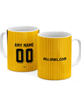 Mug with the Dynamo Dresden 2026-27 Home football shirt design by RIPA Football